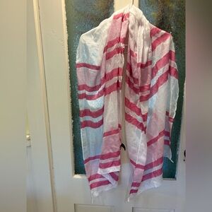 Modena Pink and White Striped Wrap/Scarf/Sarong
